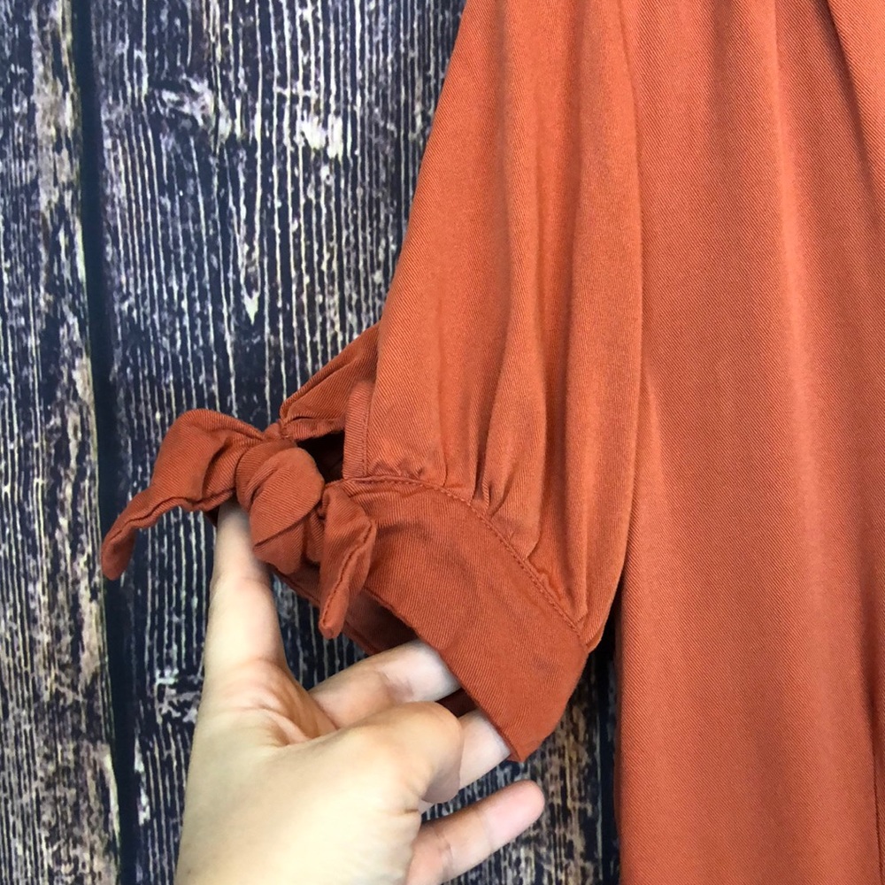 ONE CLOTHING orange button front prairie dress - Picture 3 of 6